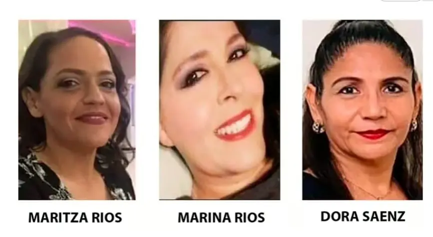  Las mujeres fueron identificadas como Maritza Trinidad P&eacute;rez R&iacute;os, de 47 a&ntilde;os, Marina P&eacute;rez R&iacute;os, de 48, y su amiga, Dora Alicia Cervantes S&aacute;enz, de 53.