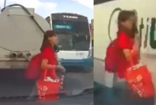 El momento fue captado por la cámara de un vehículo que se encontraba estacionado en el lugar El momento fue captado por la cámara de un vehículo que se encontraba estacionado en el lugar