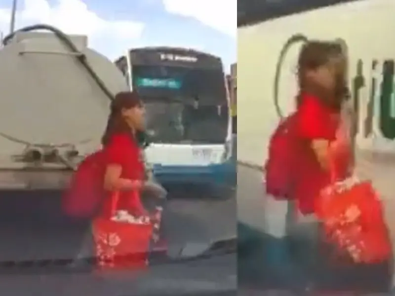 El momento fue captado por la cámara de un vehículo que se encontraba estacionado en el lugar El momento fue captado por la cámara de un vehículo que se encontraba estacionado en el lugar
