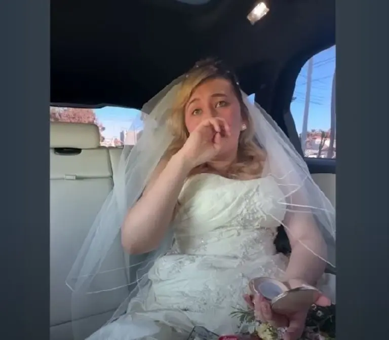 Novia se desmaquilla para un reto (TikTok)