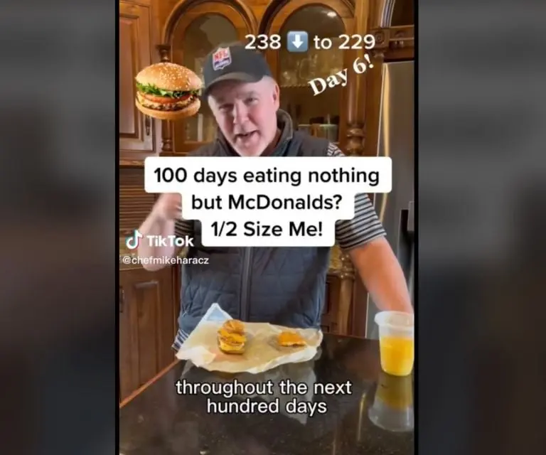 Hombre baja de peso comiendo hamburguesas (TikTok)