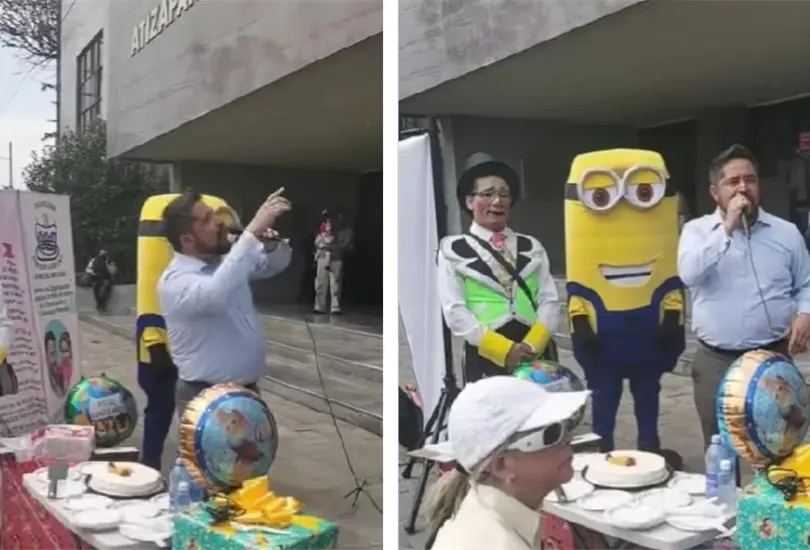 Papá celebra cumpleaños de su hija en un juzgado Papá celebra cumpleaños de su hija en un juzgado