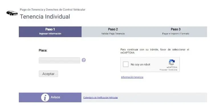 El pago de la tenencia se puede hacer por internet. Foto: captura de pantalla.