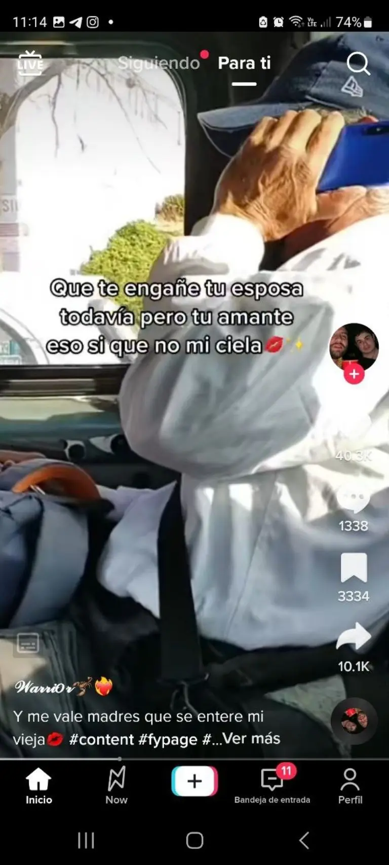Hombre infiel le reclama a su amante - Tomada de video