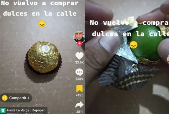 El hombre se encontró con un limón dentro del empaque del chocolate El hombre se encontró con un limón dentro del empaque del chocolate