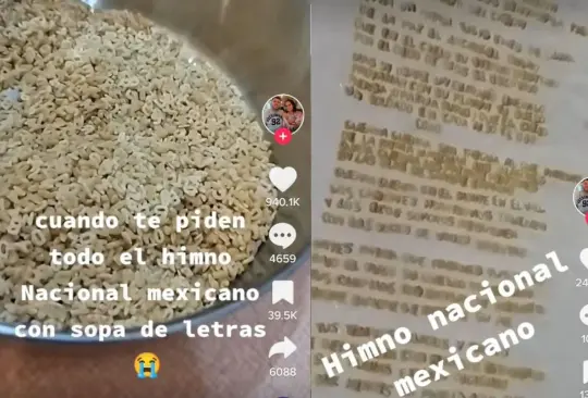 Una madre de familia reprochó en TikTok que a su pequeña le dejaron escribir el Himno Nacional Mexicano con la famosa sopa o pasta de letras Una madre de familia reprochó en TikTok que a su pequeña le dejaron escribir el Himno Nacional Mexicano con la famosa sopa o pasta de letras