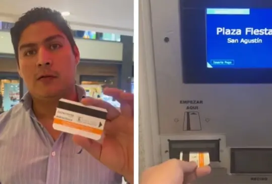 Hombre guarda boleto de estacionamiento Hombre guarda boleto de estacionamiento