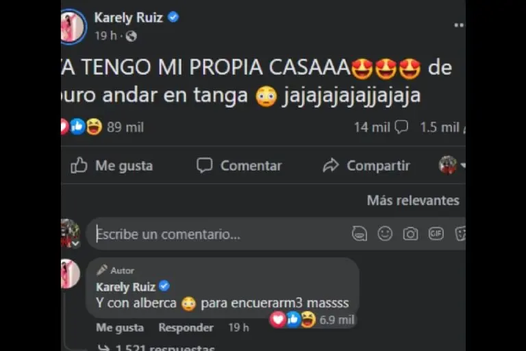 Karely Ruiz presume nueva casa - Tomada de Facebook