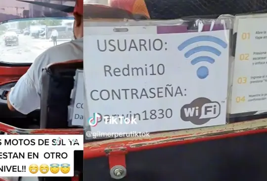 Mototaxi ofrece WiFi gratis a sus pasajeros. 