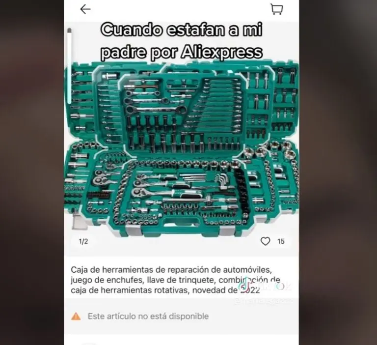 Compra caja de herramientas y le mandan una foto (TikTok)