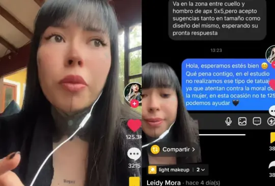 Ledy Mora una tatuadora de Colombia, se negó a realizar un tatuaje a una joven por considerar que el diseño atentaba contra la moral de la mujer