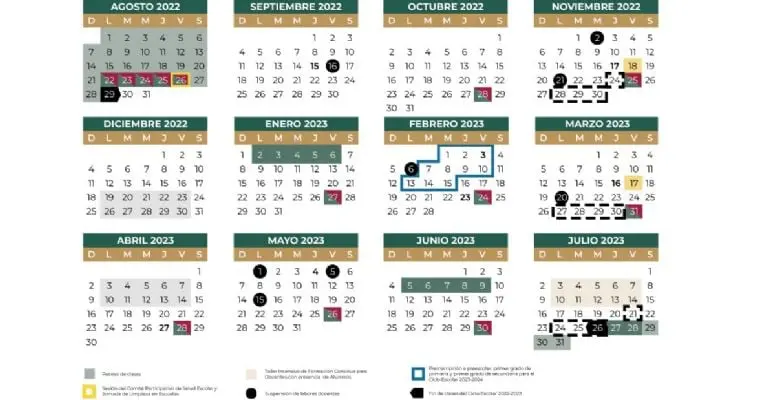 Calendario oficial de la SEP 2022-2023. Foto: especial.