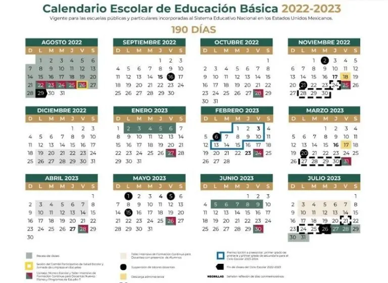 Este es el calendario oficial de la SEP 2022-2023. Foto: especial.