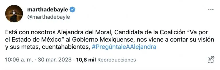 Martha Debayle: al rescate de candidata priista Alejandra Del Moral en Edomex. Créditos: @marthadebayle