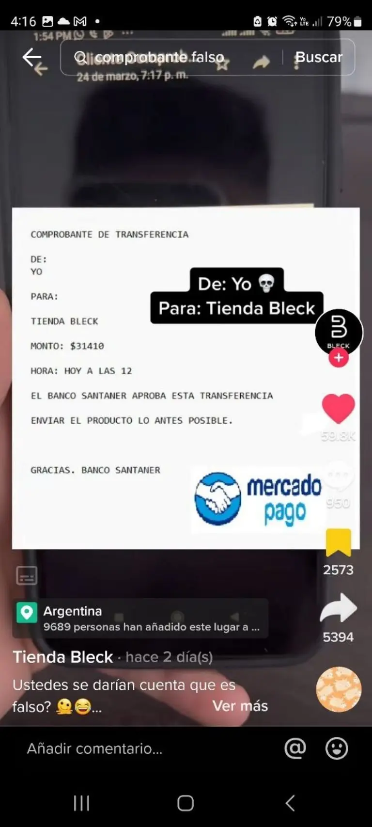 Estafa Mercado Pago- Tomada video