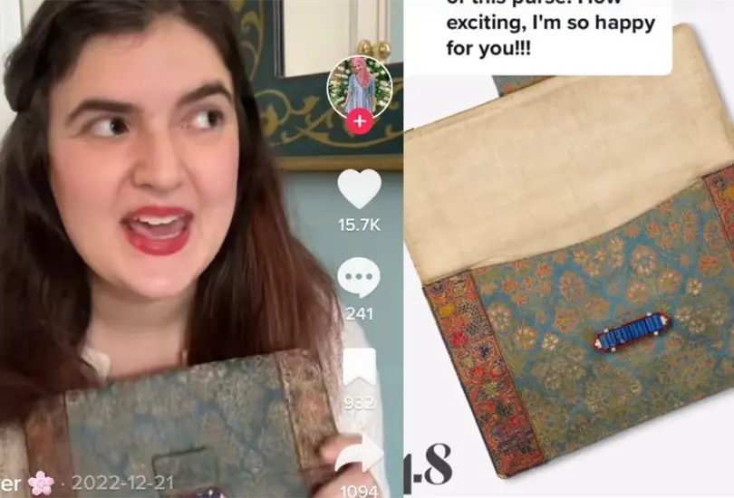 Joven compra bolso antiguo en un d&oacute;lar y vale m&aacute;s de 130 mil pesos