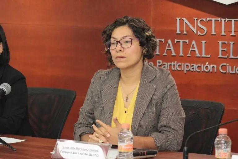 Rita Bell, consejera electoral del INE. Créditos: IEE Oaxaca