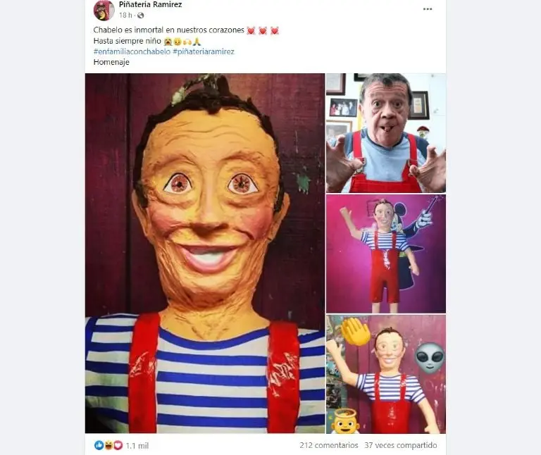 Piñatería Ramírez homenajea a Chabelo (Facebook)