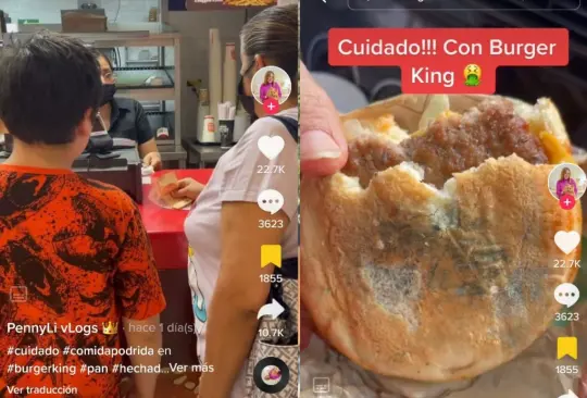 Mujer denuncia que le entregaron hamburguesa con moho en Burger King