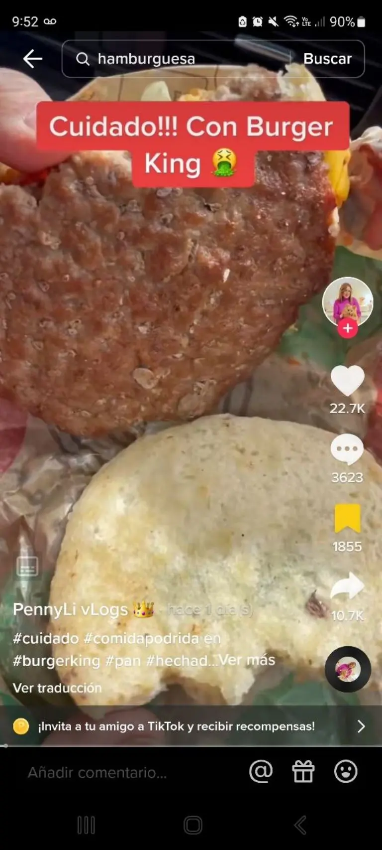 Hamburguesa con moho - Tomada de video