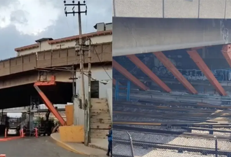 Colocan refuerzos para evitar que se caiga el Metro Pantitl&aacute;n