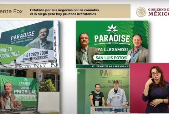 AMLO exhibe a Vicente Fox como dueño de empresas de mariguana.