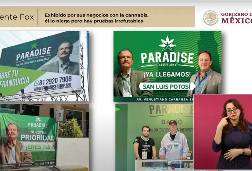 AMLO exhibe a Vicente Fox como due&ntilde;o de empresas de mariguana.