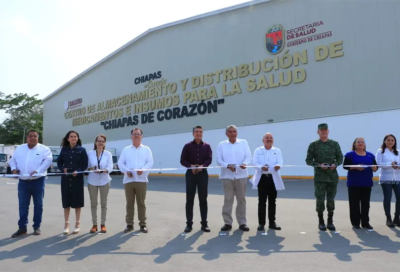 Rutilio Escand&oacute;n inaugura Centro de Medicamentos en Chiapas. 