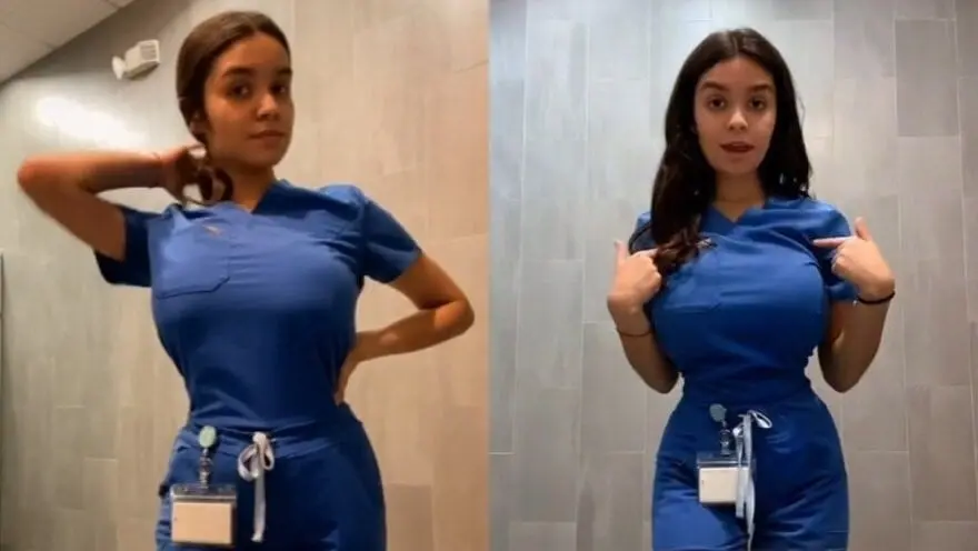 Enfermera es criticada por usar uniforme ajustado. 