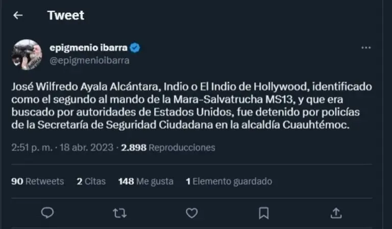Fuente: Twitter @epigmenioibarra