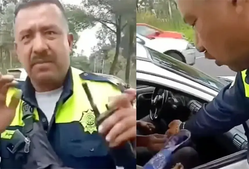 VIDEO: exhiben a polic&iacute;a recibiendo mordida, dice que estaba revisando billetes falsos. 