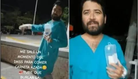Hombre sale del hospital en búsqueda de comida y se vuelve viral. Hombre sale del hospital en búsqueda de comida y se vuelve viral.