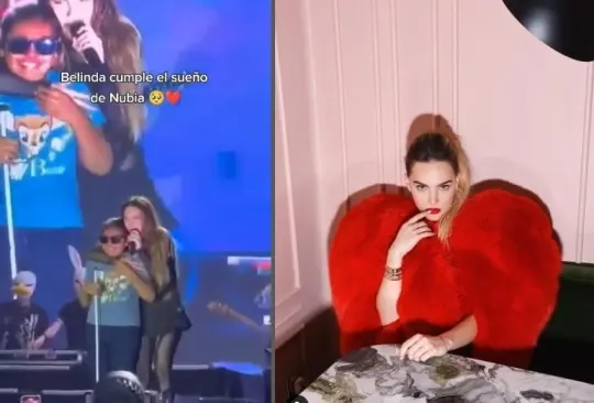 Belinda sube al escenario a niña con discapacidad visual dutante concierto