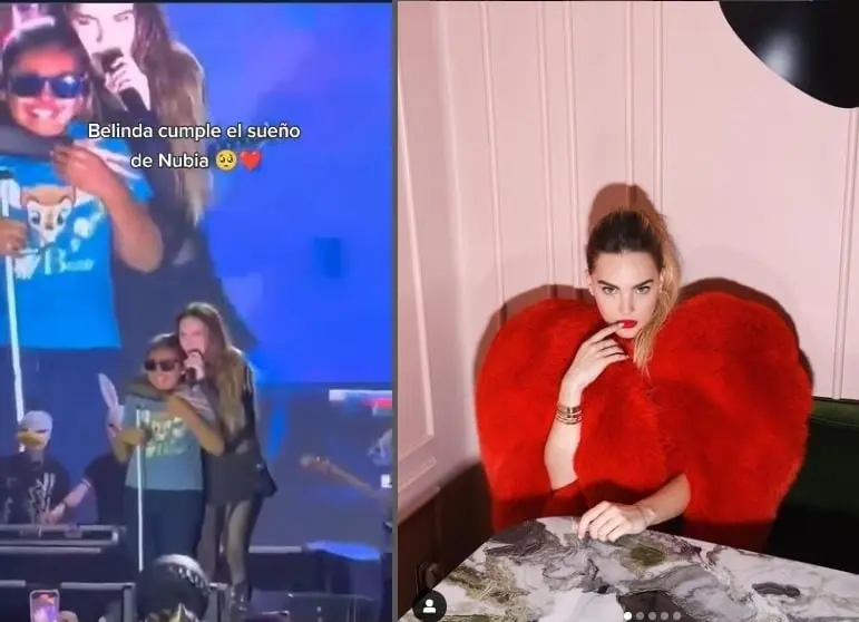 Belinda sube al escenario a ni&ntilde;a con discapacidad visual dutante concierto