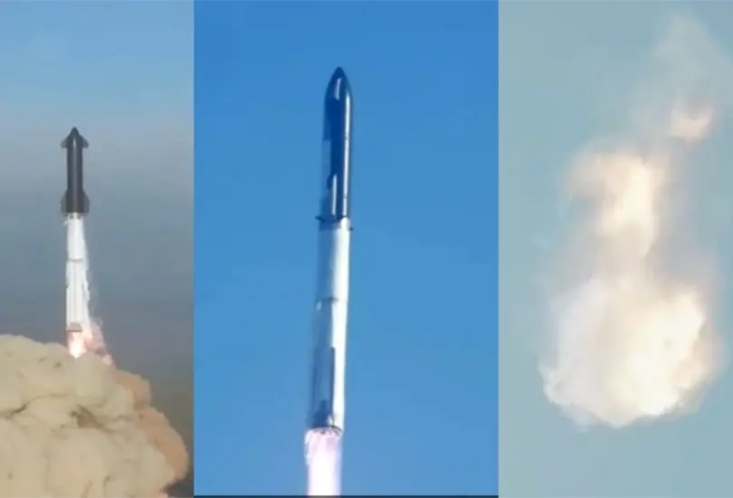 Starship de Space X explota en el aire, el cohete m&aacute;s grande de la historia. 