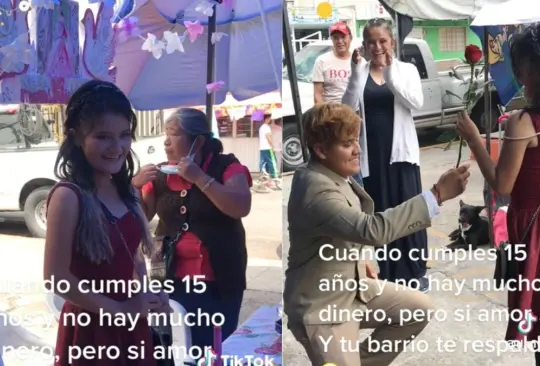 VIDEO: Madre celebra fiesta de XV años a su hija en el tianguis. 