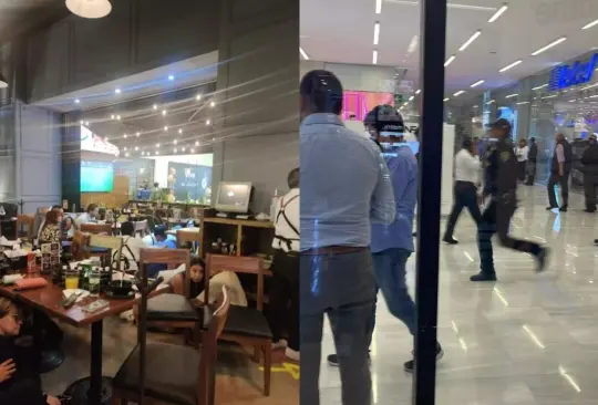 Trabajadores de la Plaza Carso resguardaron a clientes tras la detonación de armas de fuego. 