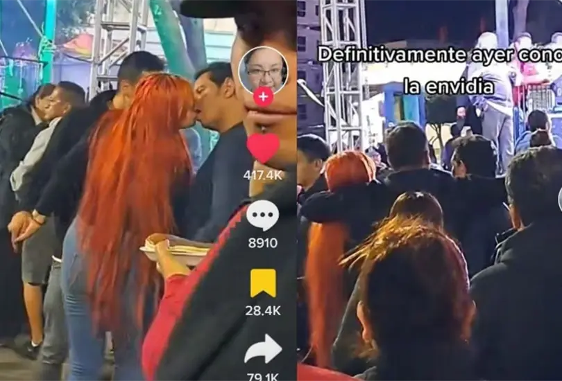 Captan a mujer besándose con dos hombres Captan a mujer besándose con dos hombres
