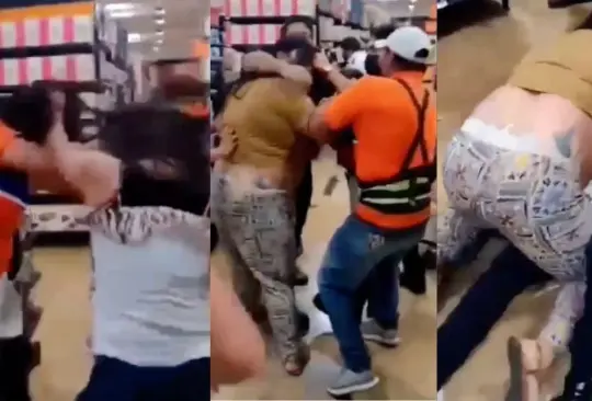 VIDEO: descubren a mujeres robando y arman pelea campal en centro comercial. 