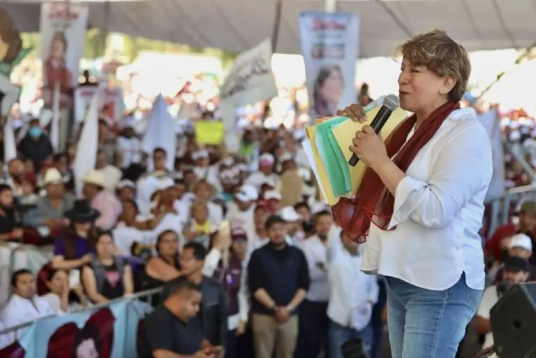Delfina Gómez en Chicoloapan. Créditos: Delfina Gómez