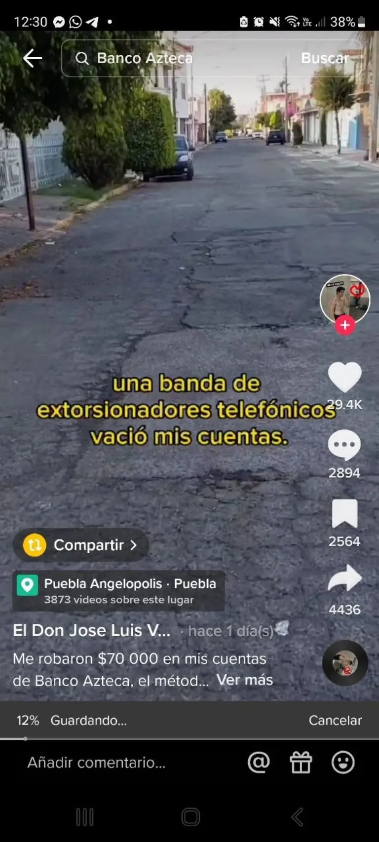 Tiktoker denuncia robo - Tomada de video