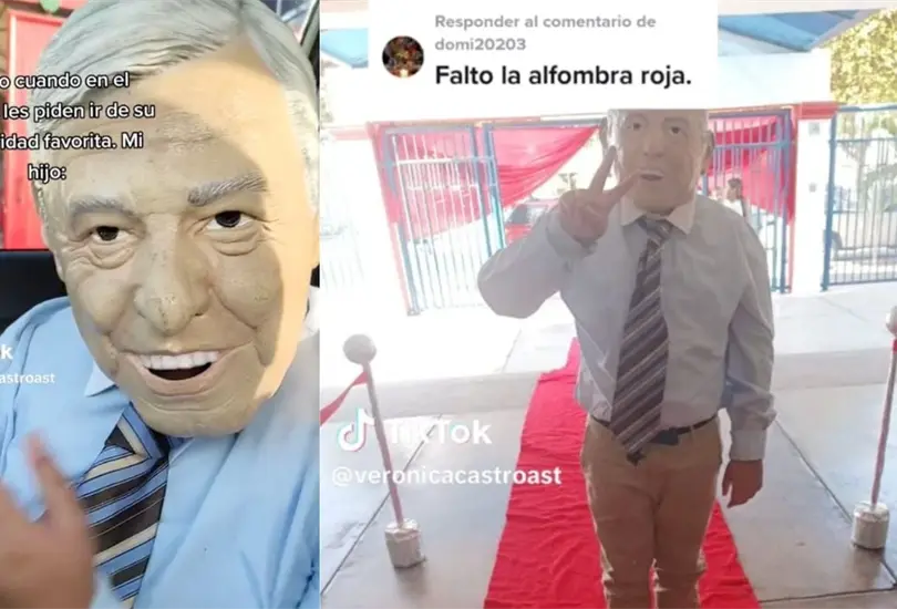 Mujer manda a su hijo vestido de AMLO a la escuela Mujer manda a su hijo vestido de AMLO a la escuela