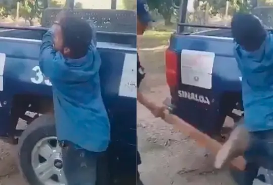 Captan a presunto policías municipales golpeando con una tabla a un hombre en Sinaloa. Captan a presunto policías municipales golpeando con una tabla a un hombre en Sinaloa.