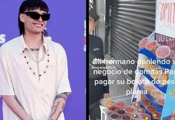 Niño se vuelve viral por vender gomitas para ver a Peso Pluma. 