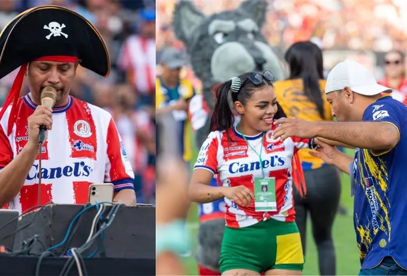 VIDEO: Sonido Pirata arma show de medio tiempo en partido de f&uacute;tbol. 
