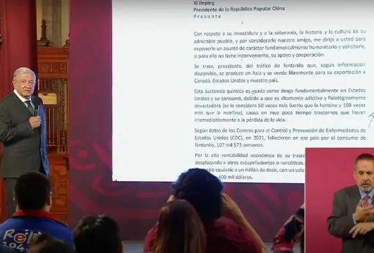 AMLO envía carta a presidente de China para que dejen de mandar fentanilo, esto dice. AMLO envía carta a presidente de China para que dejen de mandar fentanilo, esto dice.
