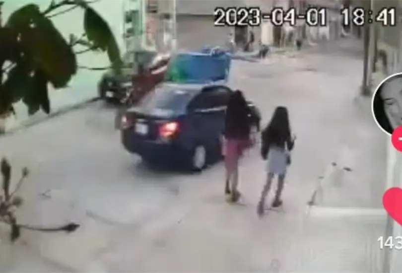 La joven logr&oacute; salir huyendo del lugar justo cuando los hombres bajaban del auto para subirla
