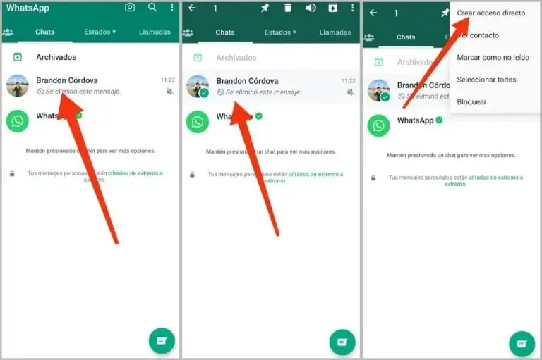 Es muy fácil crear un acceso directo en WhatsApp. Fuente: WABetaInfo