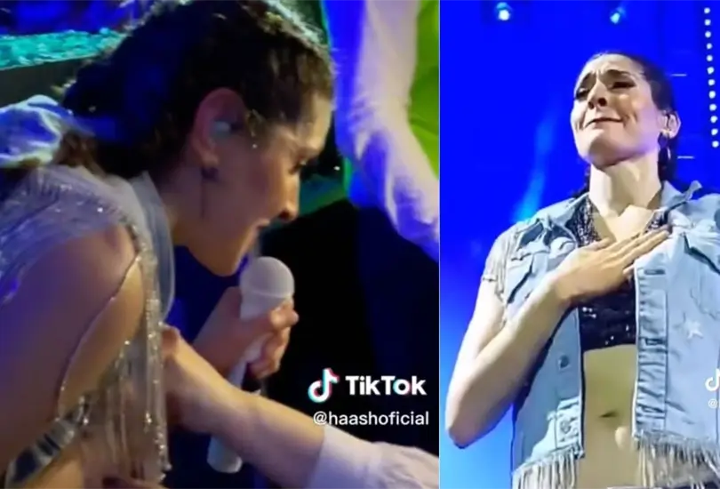 Ha Ash bajan del escenario para cantar a ni&ntilde;as con discapacidad. 
