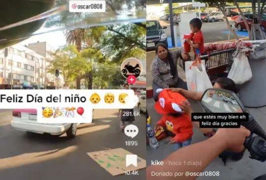 Joven regala sombreros de Mario Bros en el Día del Niño